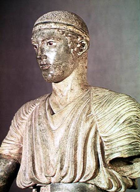 Detail of the Delphi Charioteer a Greek School