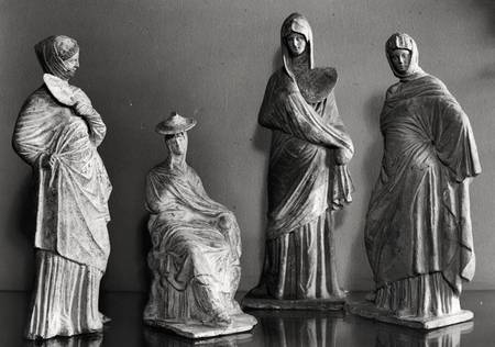 Group of draped women, from Tanagra a Greek School
