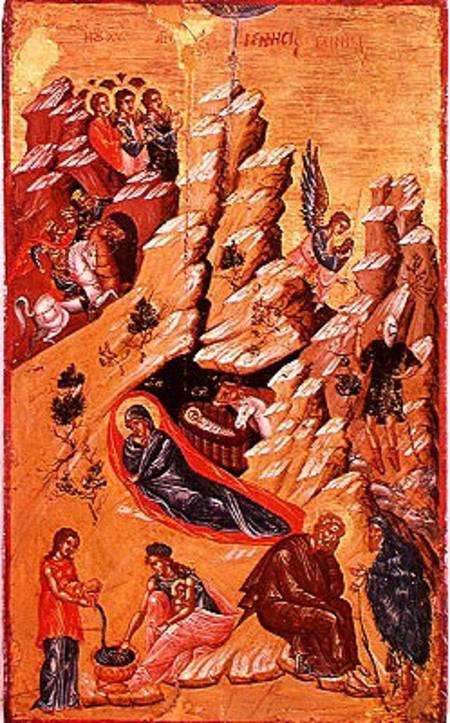 Icon depicting the Nativity a Greek School