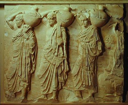Relief depicting hydria carriers from the North Frieze of the Parthenon a Greek School