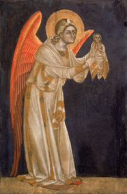 Engel mit dem Bildnis des Christuskindes. a Guariento d` Arpo