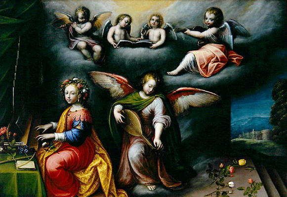 St. Cecilia (oil on canvas) a Guglielmo Caccia