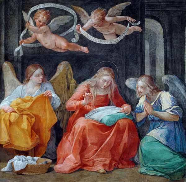 The Virgin Sewing, from the 'Cappella dell'Annunciata' (Chapel of the Annunciation) 1610 (photo) a Guido Reni