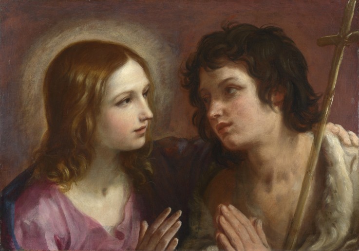 Christ embracing Saint John the Baptist a Guido Reni