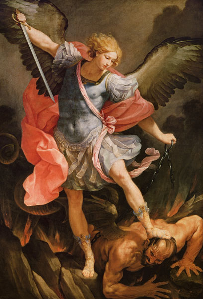 The Archangel Michael defeating Satan a Guido Reni