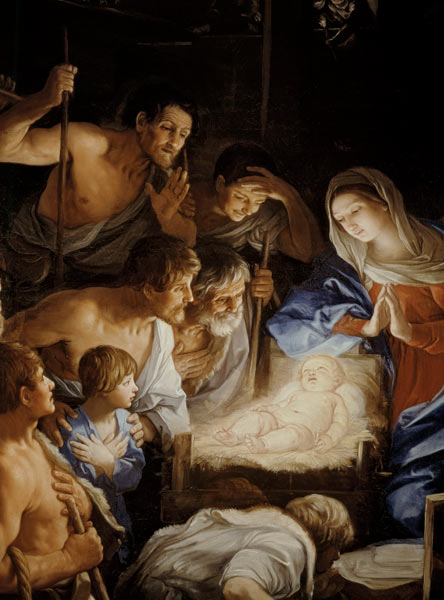 The Adoration of the Shepherds, detail of the group surrounding Jesus a Guido Reni