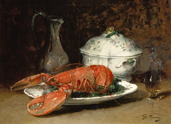 Still Life with a Lobster and a Soup Tureen a Guillaume Romain Fouace