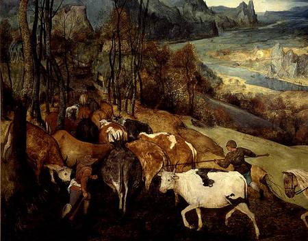 The Return of the Herd (Autumn) 1565  (detail of 186444 and 556) a Giuseppe Pellizza da Volpedo