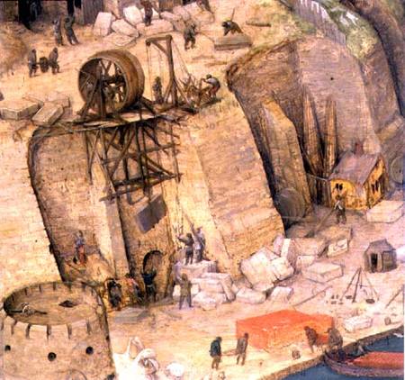 The Tower of Babel, detail of the construction works a Giuseppe Pellizza da Volpedo
