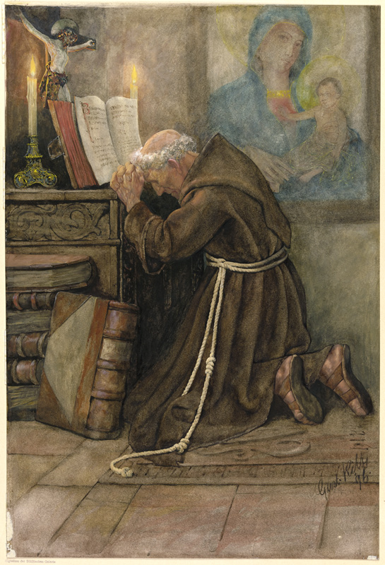 Praying monk a Gustav Kilb