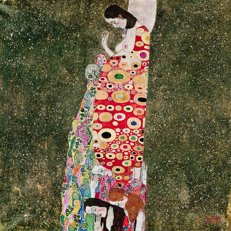 La speranza II (Hope II) 1907-08 (olio e dorato dipinto su tela) a Gustav Klimt