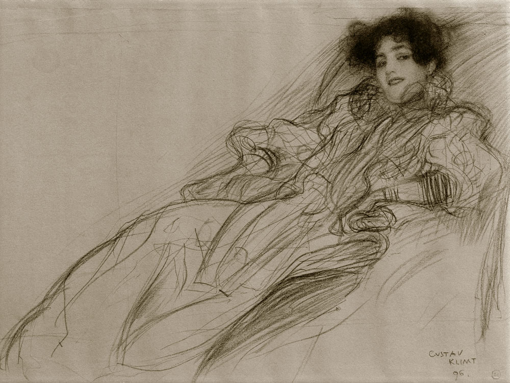 Junge Dame im Sessel a Gustav Klimt