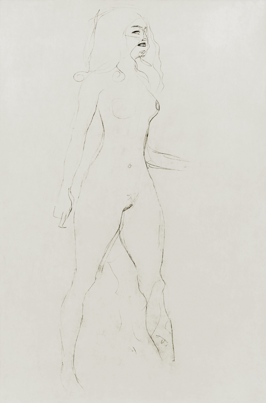 Standing Nude (verso), cil on a Gustav Klimt
