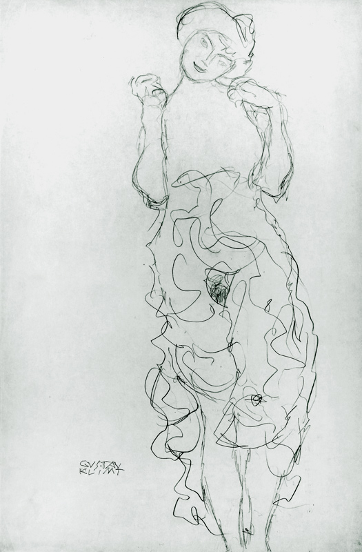 Standing Nude with Arms Raised a Gustav Klimt