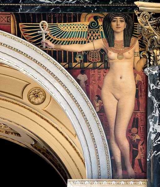 Egypt I. Spandrel above the grand staircase, Kunsthistorisches Museum, Vienna a Gustav Klimt