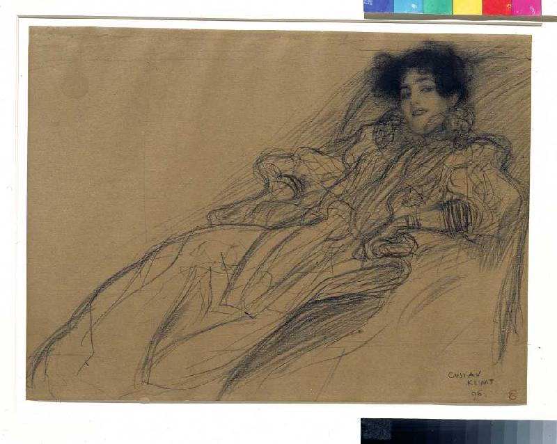 Junge Dame im Sessel a Gustav Klimt