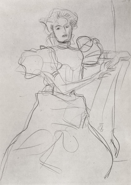 Seated Woman - Study for a portrait of Sonja Knips a Gustav Klimt