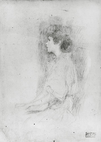 Seated Girl in Shadow a Gustav Klimt