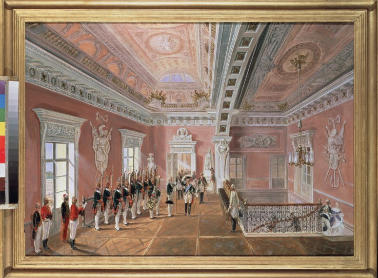 Changing of the Guard in the Pavlovsk Palace at the time of Paul I a Gustav Schwarz