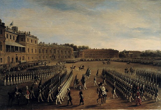 Parade at the time of Emperor Paul I (1754-1801) 1847 a Gustav Schwarz