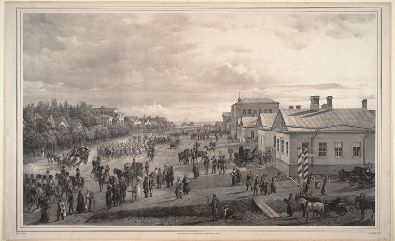 Parade of Chevalier Gardes through Krasnoye Selo a Gustav Schwarz