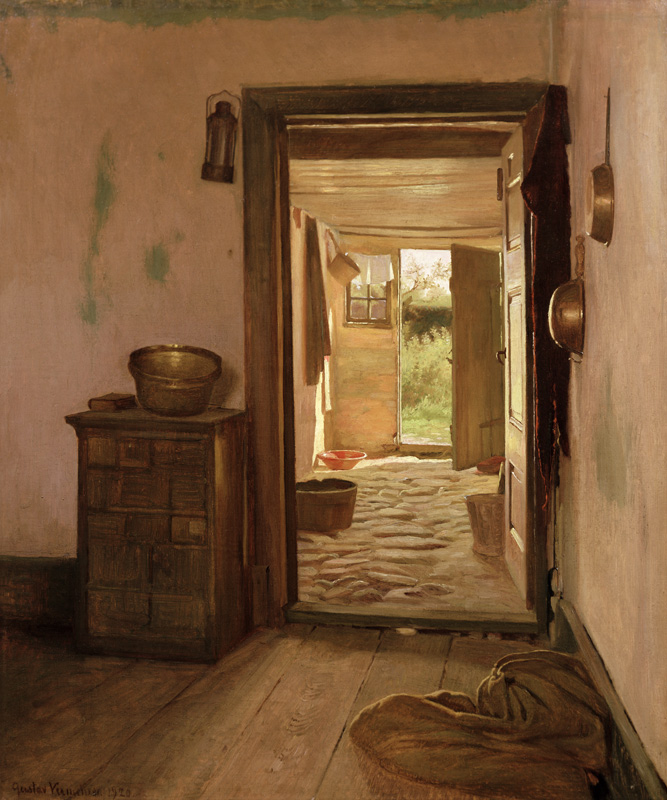 Farmhouse Interior with an Open Door a Gustav Vermehren