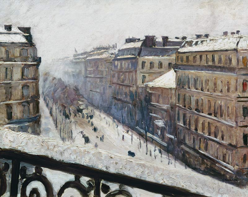 Boulevard Haussmann in the Snow a Gustave Caillebotte