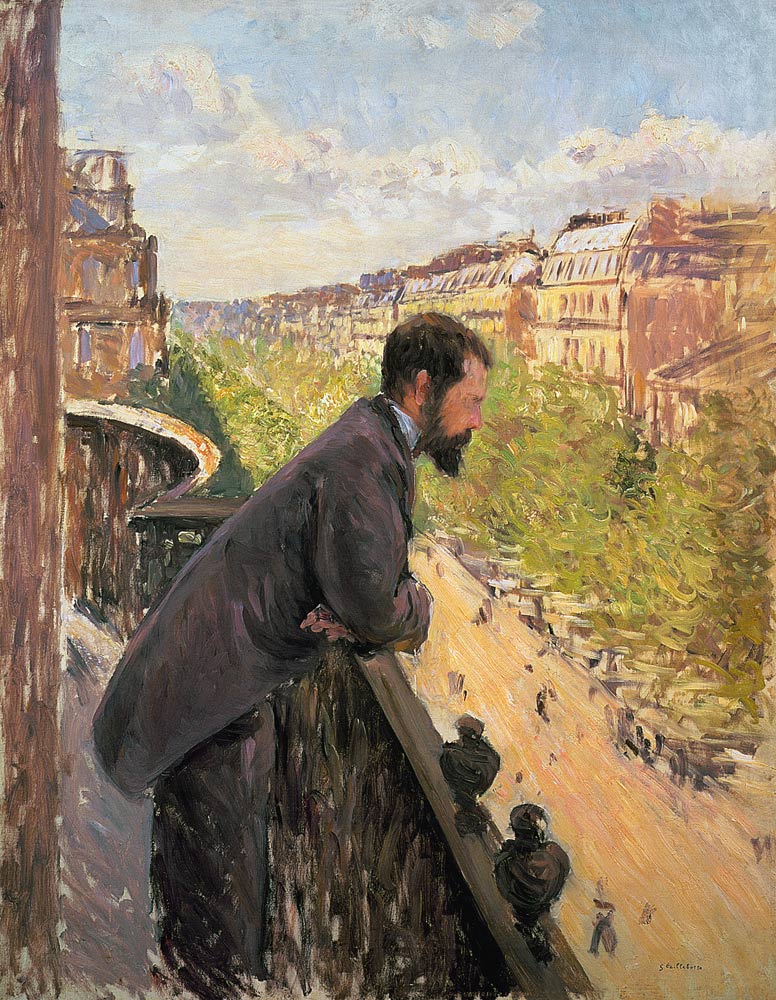 Man on a Balcony a Gustave Caillebotte