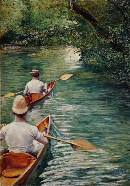 Canoes , Caillebotte a Gustave Caillebotte