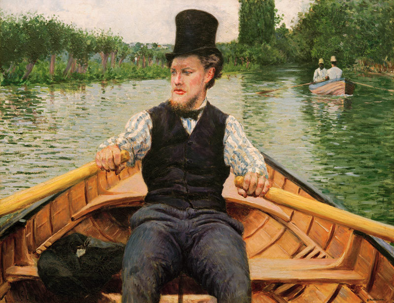Rower with top hat a Gustave Caillebotte