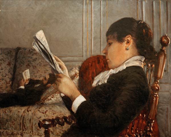 Interieur, Woman Reading. a Gustave Caillebotte