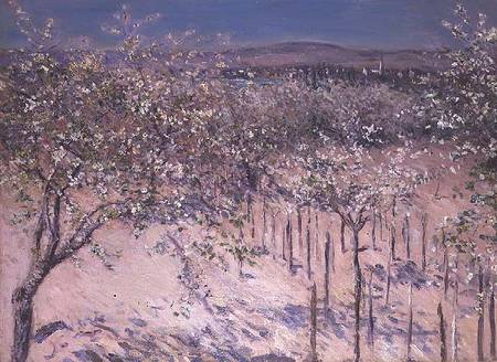 Orchard with Flowering Apple Trees, Colombes a Gustave Caillebotte