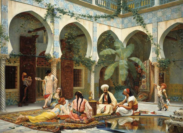 Der Hof des Dar Khdaoudj el Amia Palastes in Algier a Gustave Clarence Rodolphe Boulanger