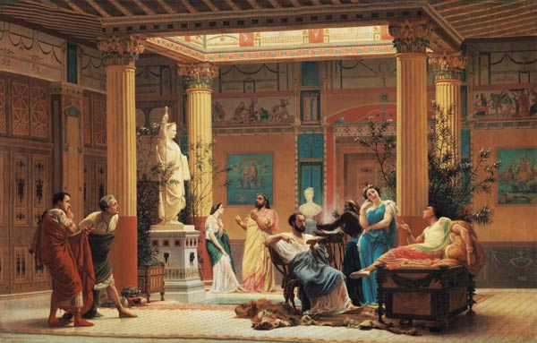 A Performance of 'The Fluteplayer' in the 'Roman' house of Prince Napoleon III (1808-73) 18 Avenue M a Gustave Clarence Rodolphe Boulanger