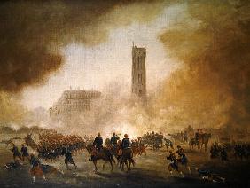 Paris Commune: fighting in front of the Tour Saint-Jacques