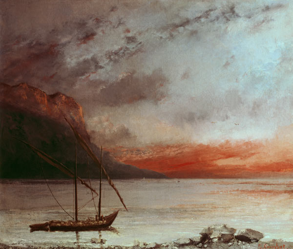 Sunset at Lake Geneva a Gustave Courbet