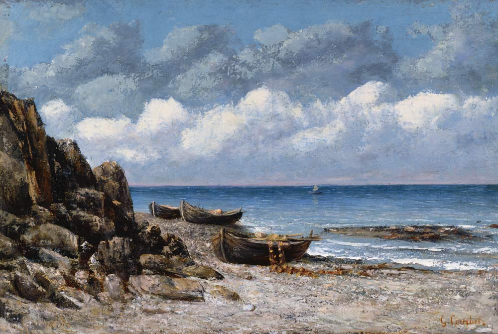 Boats at St. Aubain a Gustave Courbet
