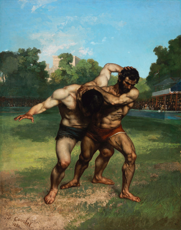 The Wrestlers a Gustave Courbet