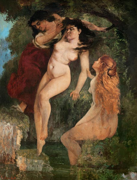 The three bathing a Gustave Courbet