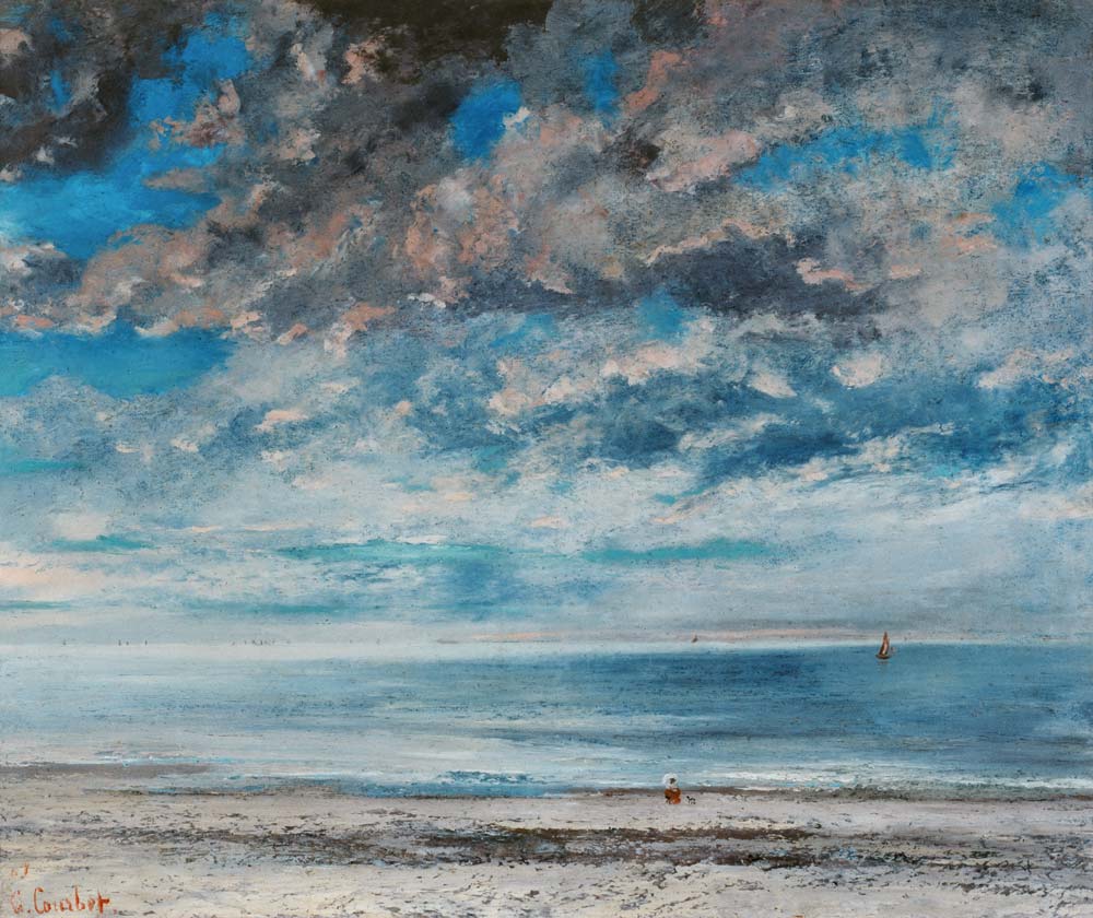 La Plage, Soleil Couchant a Gustave Courbet