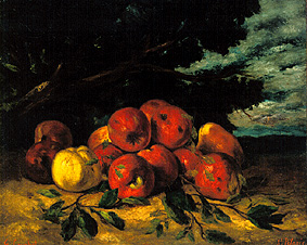 Apple still life a Gustave Courbet