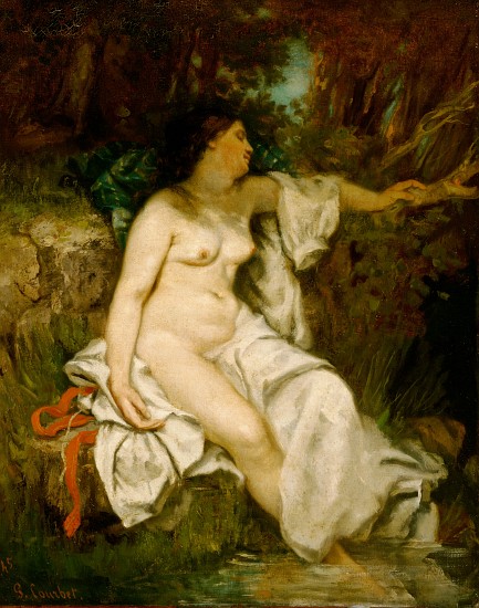 Bather Sleeping by a Brook a Gustave Courbet