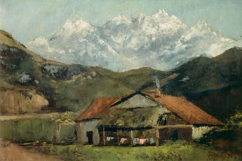 Bauernhütte in den Bergen a Gustave Courbet