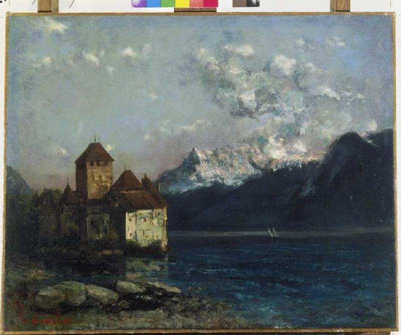 The Chateau de Chillon at Lake Geneva a Gustave Courbet