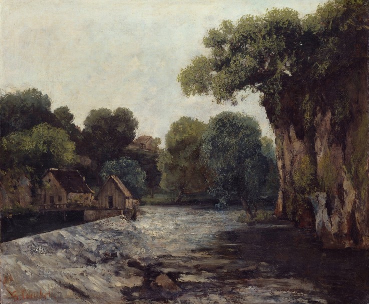 The Weir at the Mill a Gustave Courbet