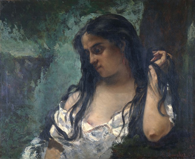 Gypsy in Reflection a Gustave Courbet