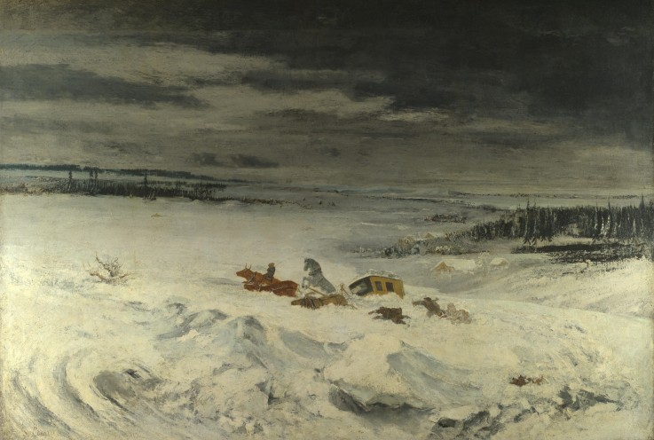 The Diligence in the Snow a Gustave Courbet