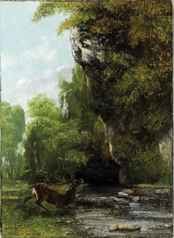 Hirsch in Bedrängnis a Gustave Courbet
