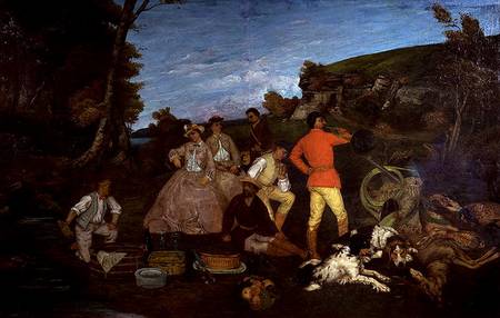 The Huntsman's Picnic a Gustave Courbet