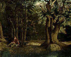 In the woods of Fontainebleau with the Béranger oak a Gustave Courbet